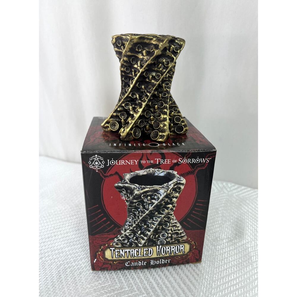 Tentacle Halloween Candle Holder  For 1" Pillar Candle Dark Gold Metal Tone NIP